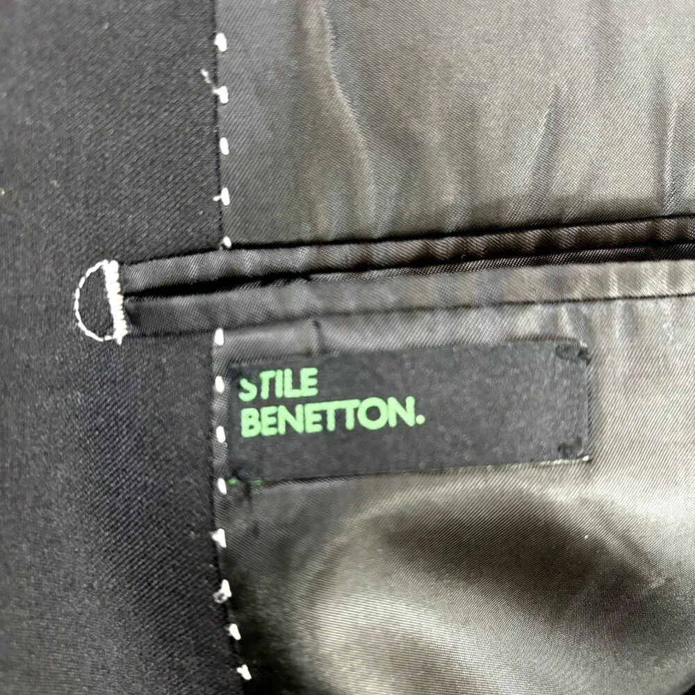 Stile Benetton Sport Coat Blazer 50 EU/40-41 US Wool‎ Blend Slim Fit Suit Jacket